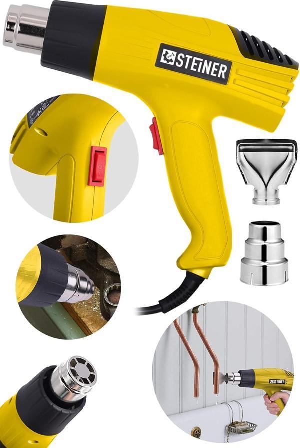 Steiner Alman 3000 Watt 2 Kademeli Isı Tabancası Çelik Rezistans Profesyonel Sıcak Hava Üfleme Taban - Image 1