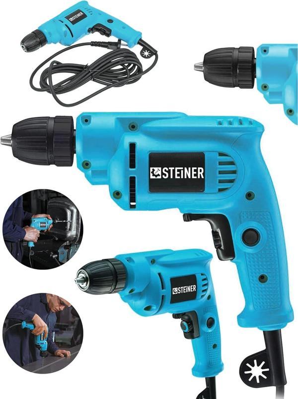 Steiner Alman 1400 Watt 10 Mm Professional Bakır Sargılı Kablolu Darbesiz Vidalama Matkap - St0518R2 - Image 1