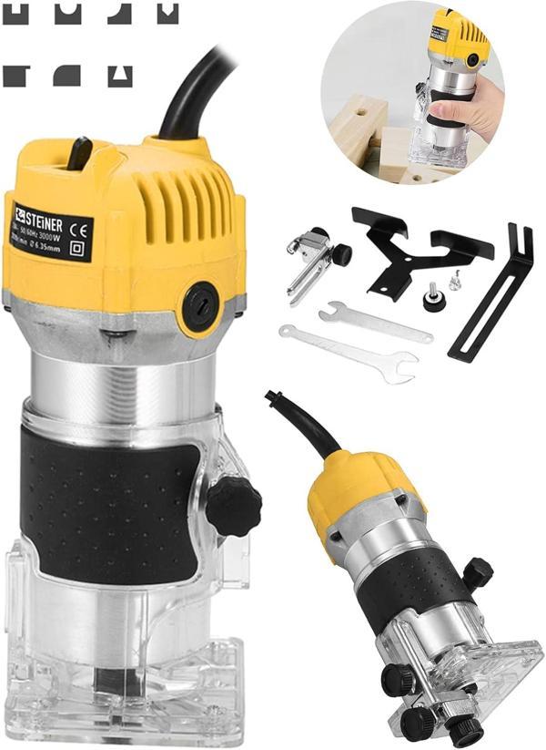 Steiner Alman 3000 Watt 6 Kademe Devir Ayarlı Formika Traşlama Freze Makinesi 6 Mm Pens - Image 1