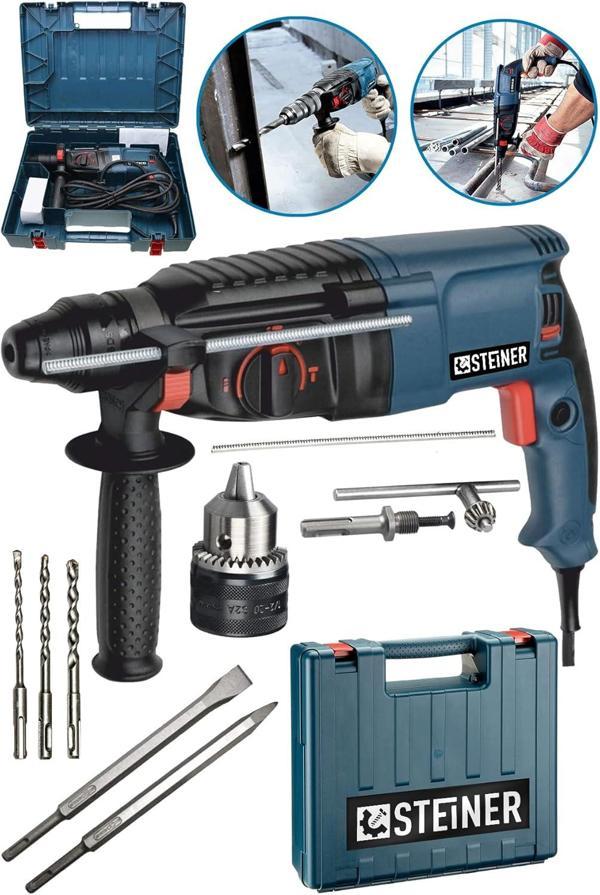 Steiner Alman 3000 Watt 5 Joule Kırıcı Delici Hilti Darbeli Matkap + 1 Mandren + 5 Uç - Image 1