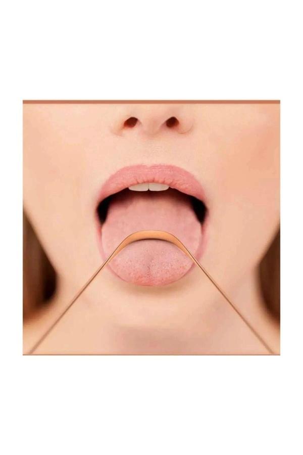 Hijyenik Dil Kazıyıcı Temizleme Dil Sıyırıcı Dil Temizleyici Bakır Hilal - Image 1