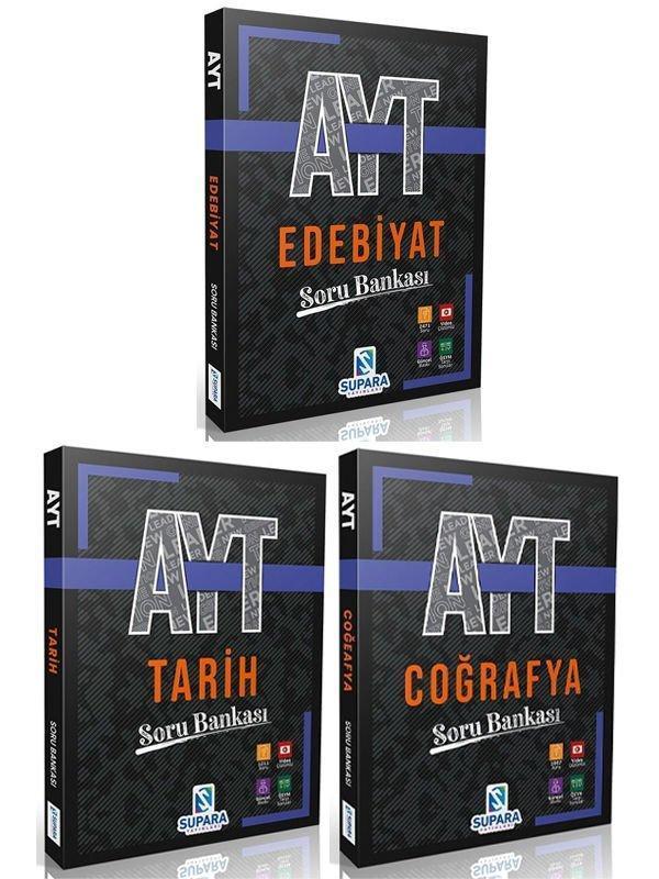 2024 Supara Yayınları AYT Tarih + Coğrafya + Edebiyat Soru Bankası 3 li Set - Supara Yayınları - Image 1