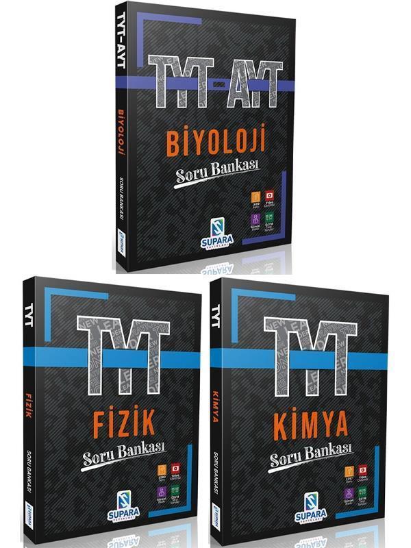 2024 Supara Yayınları TYT Fizik + TYT Kimya + TYT AYT Biyoloji Soru 3 lü Set - Supara Yayınları - Image 1