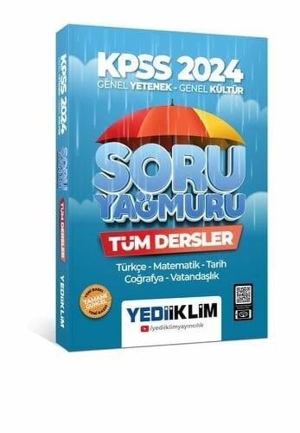 Yediiklim Yayınları 2024 KPSS Genel Yetenek Genel Kültür Tüm Dersler Soru Yağmuru - Yediiklim Yayınları - Image 1