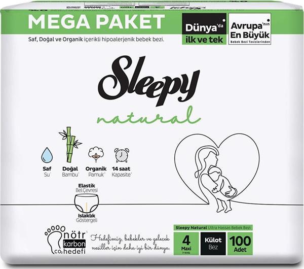 Sleepy Natural Külot Bebek Bezi 4 Numara Maxi 100 Adet - Image 1
