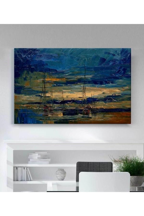 Yağlıboya Görünümlü Yelkenli Kanvas Tablo - Image 1