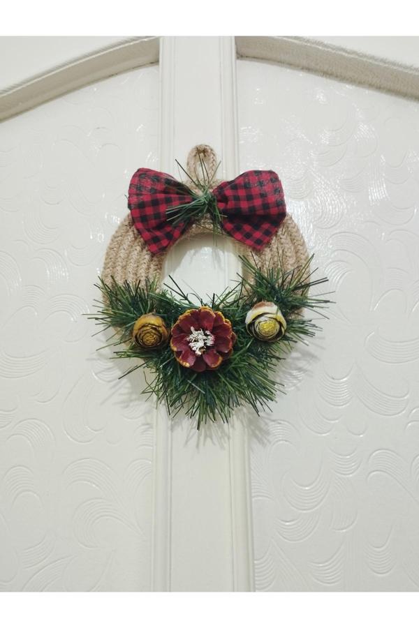 Bayram Taşçıoğlu Home Desing Küçük Boy Hediyelik Yılbaşı Kozalak Garland Kapı Duvar Süsü - Image 1
