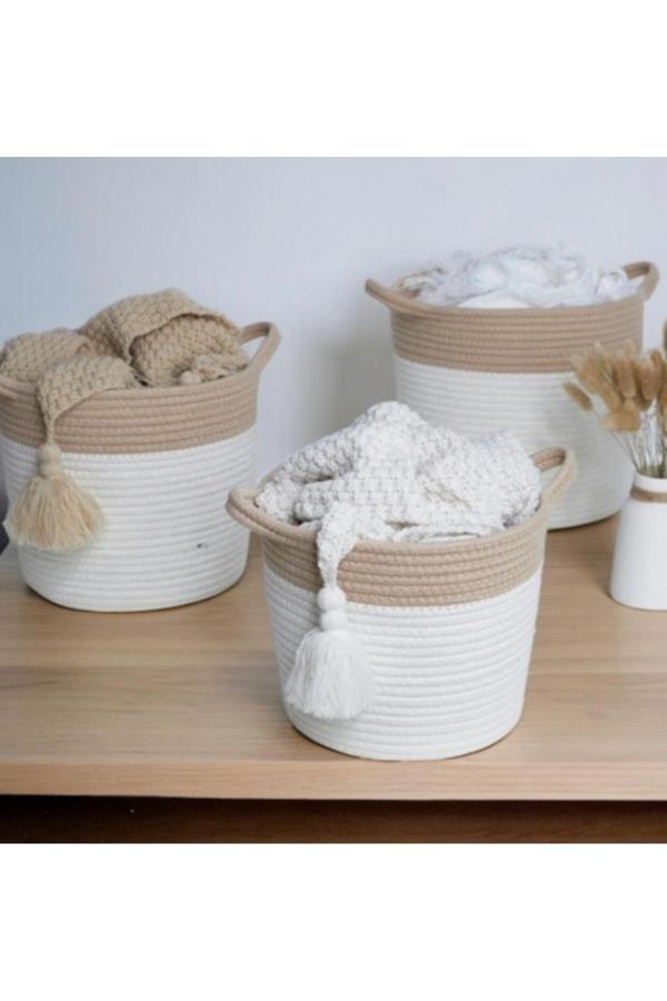 Bayram Taşçıoğlu Home Desing 3 Adet Sepet Saksılık Düzenleyici Hediyelik Saksı Giydirme Oyuncak Sepeti - Image 1