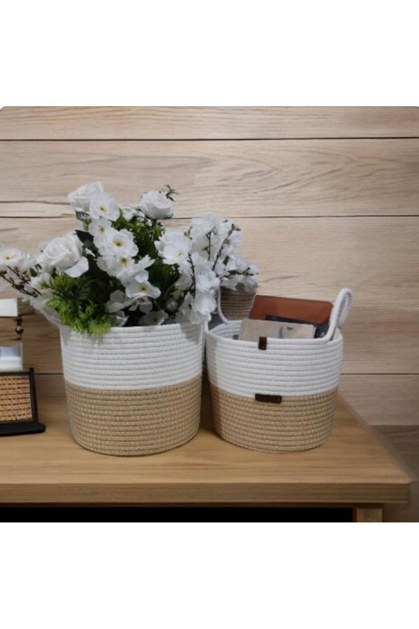 Bayram Taşçıoğlu Home Desing 2 Adet Sepet Saksılık Düzenleyici Sepet Organizer Banyo Sepeti Çiçeklik - Image 1