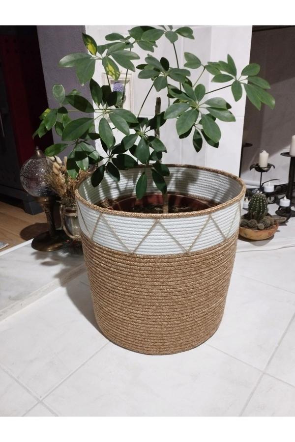 Bayram Taşçıoğlu Home Desing Bohem Hasır Sepet Saksılık Düzenleyici Sepet Saksılık - Image 1