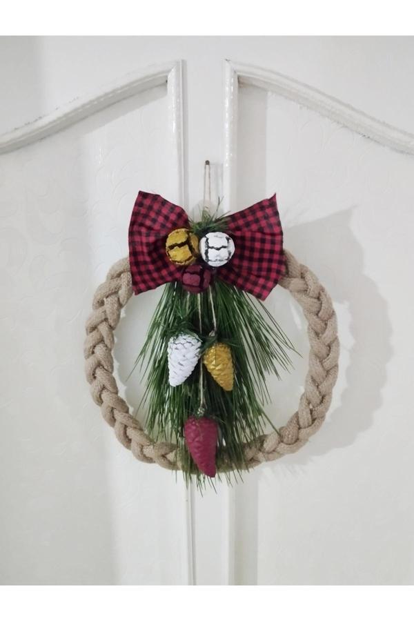 Bayram Taşçıoğlu Home Desing Hediyelik Tasarım Yılbaşı Konsept Kapı Duvar Süsü Çelenk - Image 1