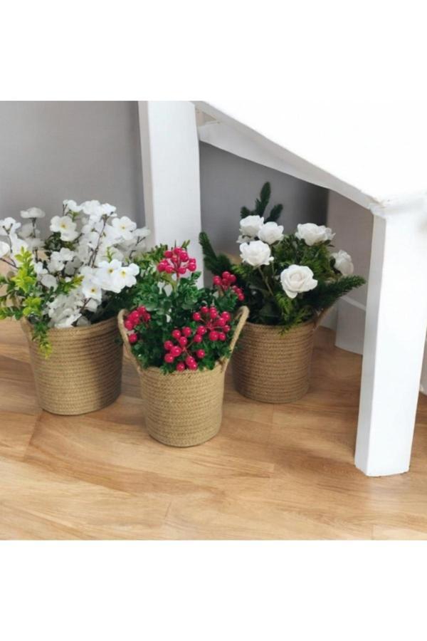 Bayram Taşçıoğlu Home Desing 3 Adet Dikilebilir Saksı, Sepet, Saksılık,Hasır Çiçeklik,Hasır Dikilebilir Saksı - Image 1