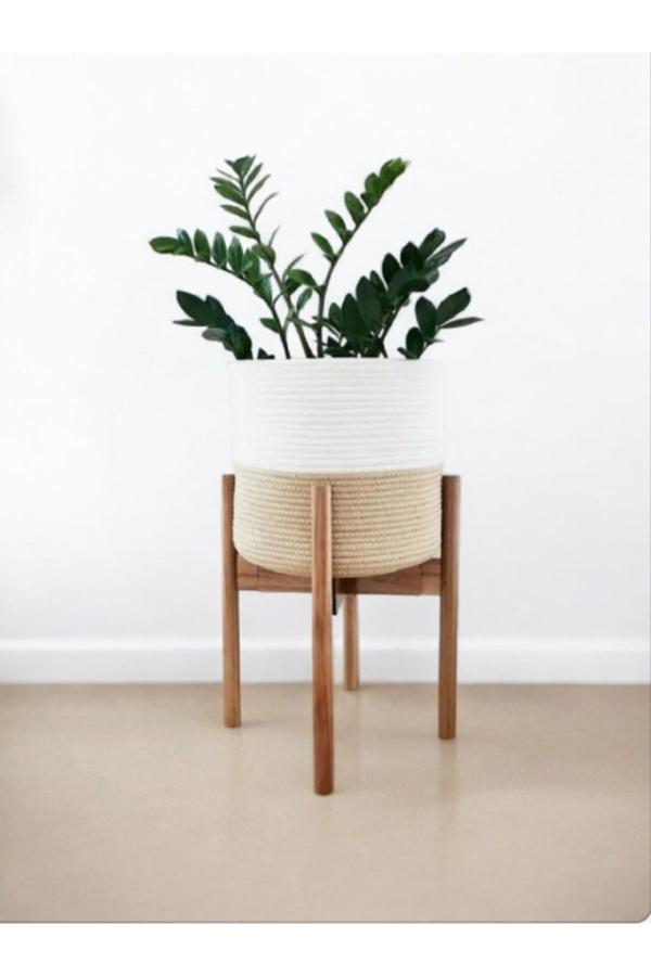 Bayram Taşçıoğlu Home Desing Ahşap Çiçek Standı Ve Sepet Saksılık - Image 1