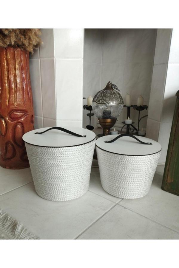 Bayram Taşçıoğlu Home Desing 2 Adet Hasır Sepet, Düzenleyici, Hediyelik Sepet,Organizer - Image 1