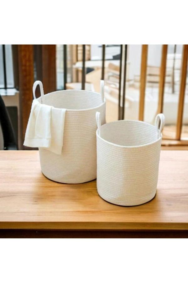 Bayram Taşçıoğlu Home Desing 2 Adet Çok Amaçlı Düzenleyici Sepet Organizer Hediyelik Sepet - Image 1