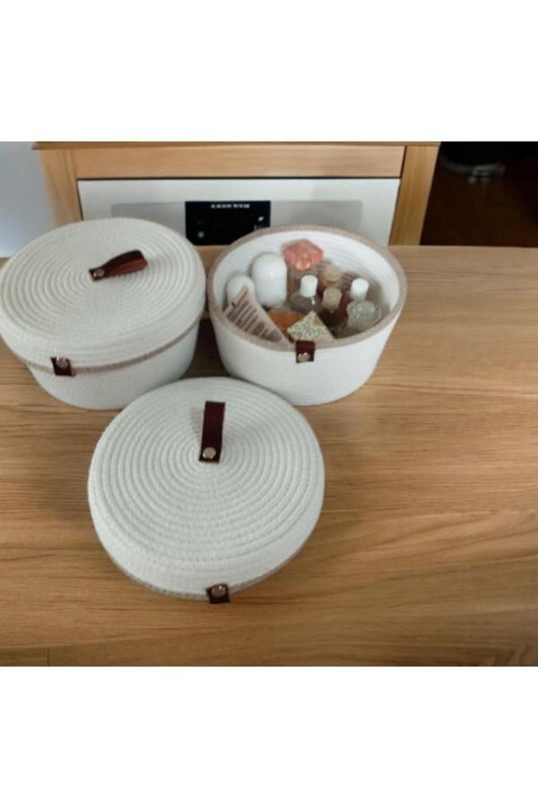 Bayram Taşçıoğlu Home Desing 2 Adet Kapaklı Düzenleyici Sepet Organizer Saklama Kutusu - Image 1