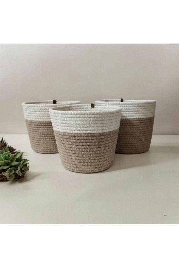 Bayram Taşçıoğlu Home Desing 3 Adet Hasır Sepet, Saksılık - Image 1