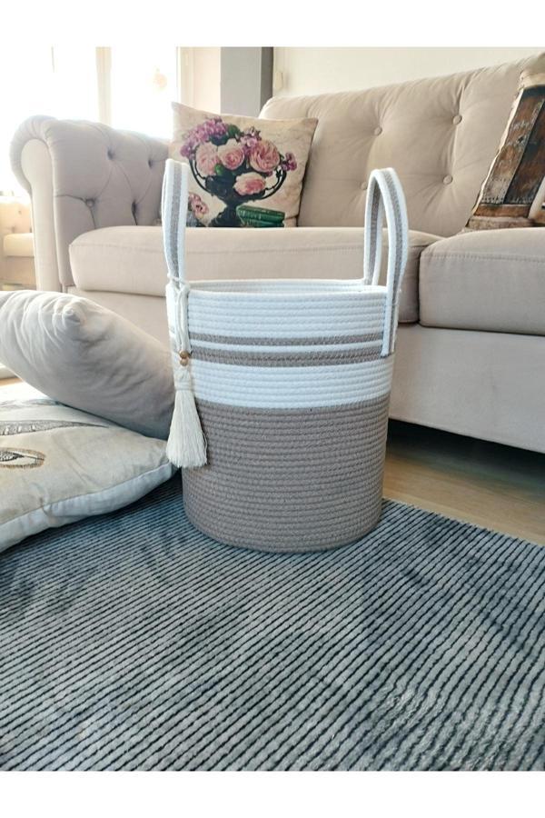 Bayram Taşçıoğlu Home Desing 30X30 Çok Amaçlı Düzenleyici Dekoratif Sepet Saksılık Çamaşır Sepeti Battaniye Sepeti - Image 1