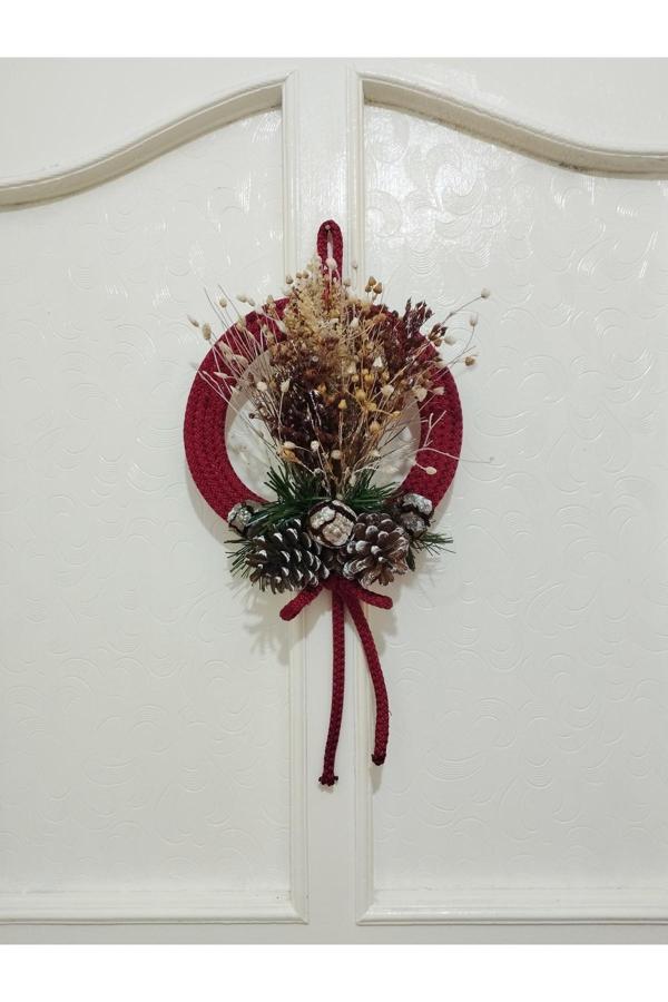 Bayram Taşçıoğlu Home Desing Kozalak Garland Yılbaşı Hediyelik Kapı Duvar Süsü Duvar Dekoru - Image 1