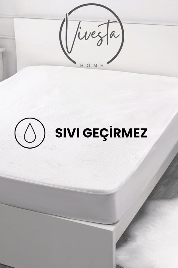 Vivesta Home 160X200 Cm Sıvı Geçirmez Fitted Alez – Nefes Alabilir, Kaymaz, Yıkanabilir Çift Kişilik Anti-Alerjik - Image 1