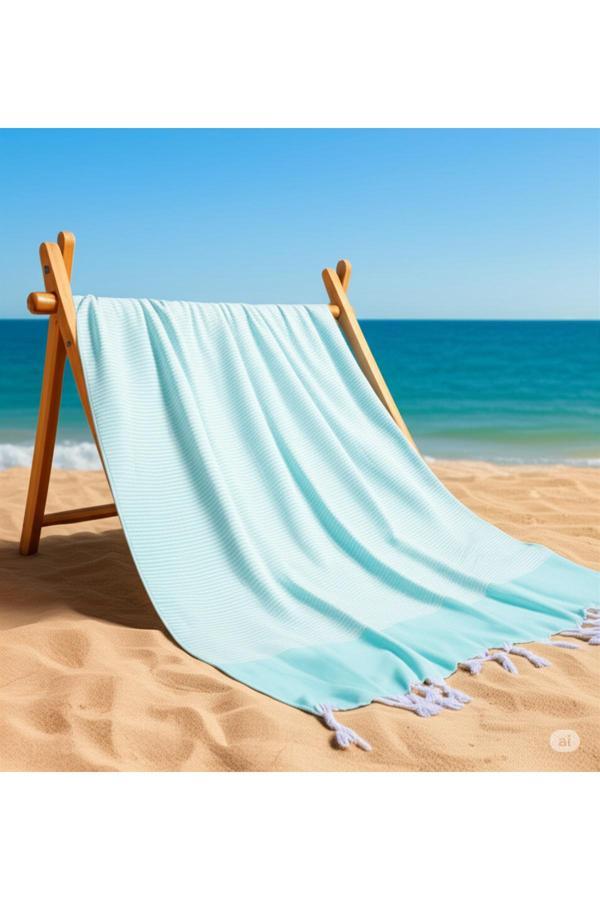 Vivesta Home 90X170 Turkuaz Peştemal Plaj Havlusu - Hızlı Kuruyan, Hafif Ve Şık - Image 1