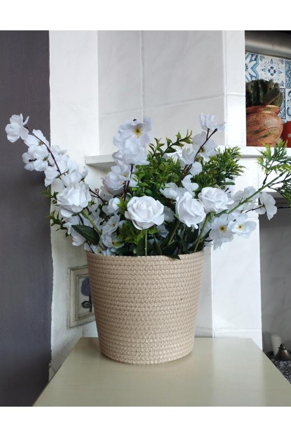 Bayram Taşçıoğlu Home Desing 22X20 Çok Amaçlı Sepet Saksılık Düzenleyici Sepet Hediyelik Sepet Saksılık - Image 1