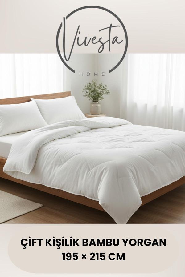 Vivesta Home Bambu Yorgan 195X215Cm Çift Kişilik | Doğal, Nefes Alabilir, Anti-Alerjik, Dört Mevsim Konforlu Uyku - Image 1