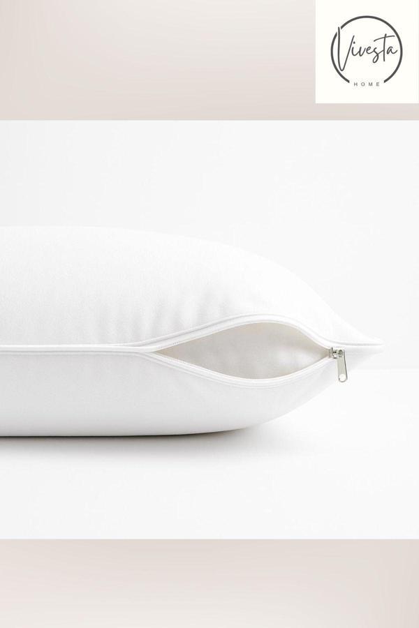 Vivesta Home 2 Adet 50X70 Cm Beyaz Fermuarlı Yastık Kılıfı - %100 Pamuklu, Kolay Yıkanabilir - Image 1