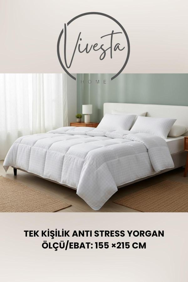 Vivesta Home Tek Kişilik Anti Stress Yorgan 155X215 Cm – Uykuda Yenilenmenin Anahtarı! - Image 1