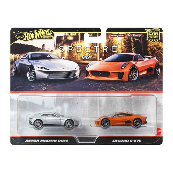 1:64 Hot Wheels Premium Car Culture 2'li Paket Aston Martin Db100 Ve Jaguar C-X75 JBL04 - Image 1