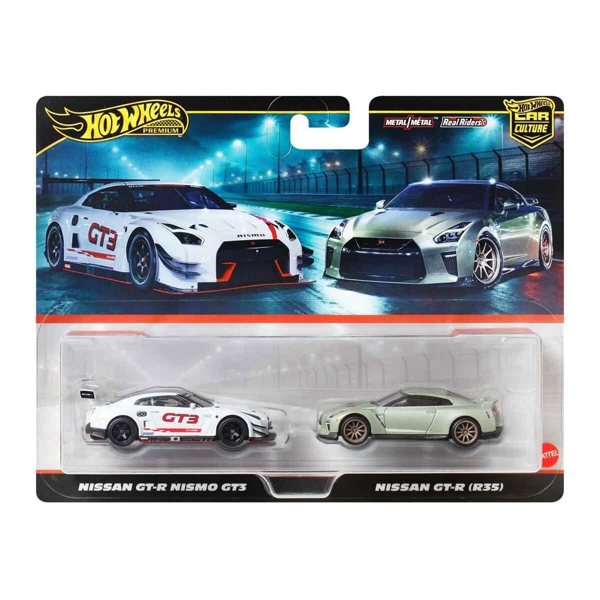 1:64 Hot Wheels Premium Car Culture 2'li Paket Nissan Gt-R Nismo Gt3 Ve Nissan Gt-R (R35) JBL05 - Image 1