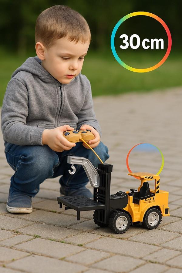 5 Fonksiyonlu Uzaktan Kumandalı Şarjlı Forklift Ve Vinç Dönüşümlü Oyuncak 30 CM - Image 1