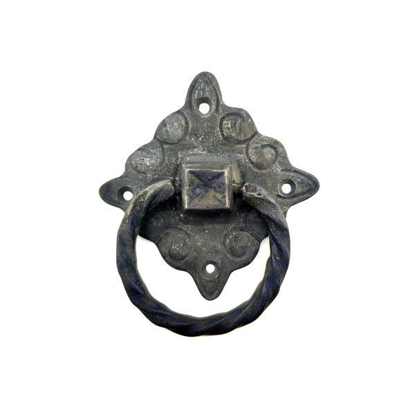 Antika Tarz Dekoratif Pirinç Mobilya Kulbu, Kapı Kilit Halkası - 94x97 mm, Büyük, Oksit - Image 1