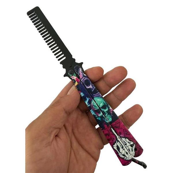 Metal 21 Cm Kelebek Tarak Kurukafa Tasarımlı - Image 1