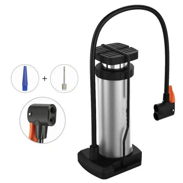 Yüksek Basınçlı Alüminyum Gümüş Renk Top Bisiklet Taşınabilir Hava Ayak Pompası - Image 1