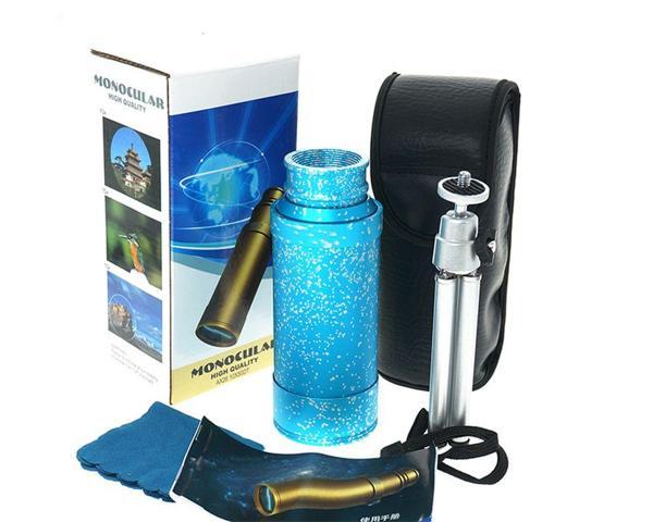 50X50 Panda Metal Gövde Tek Gözle Büyük Mercek Korsan Dürbün Mavi - Image 1