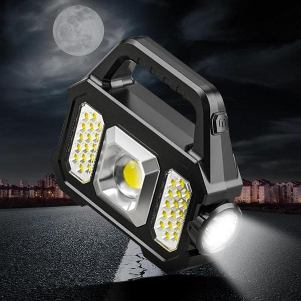 Solar Powerbanklı Şarjlı Taşınabilir Güçlü Fener P-880A - Image 1