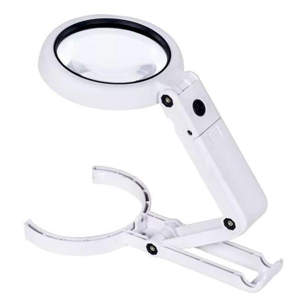 Usb Şarj Edilebilir Katlanabilir 3.5 - 10X Büyüteç 8 Ledli Masa Ve Eliçin Büyüteç FS90RC - Image 1