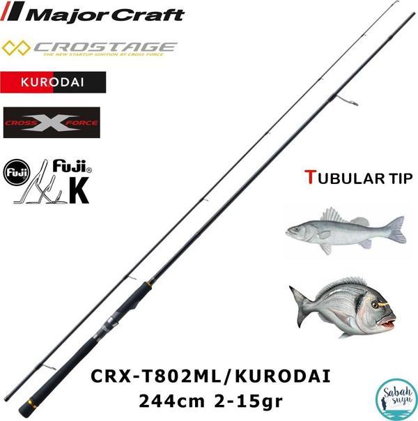 Major Craft Crostage CRX-T802ML/Kurodai 244cm 2-15gr (2P) LRF Kamış - Image 1