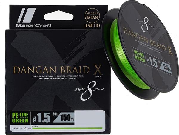 Major Craft Dangan Braid X 8X İp Misina PE 1.5 0.19mm 30lb/13.60kg 150mt Yeşil - Image 1
