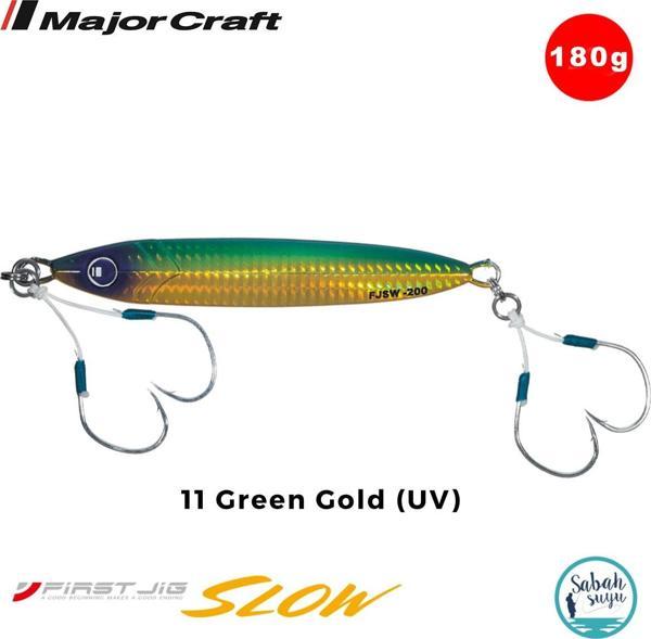 Major Craft First Jig Slow FJSW-180gr#11 Green Gold (UV) - Image 1