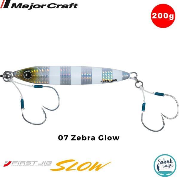 Major Craft First Jig Slow FJSW-200gr#07 Zebra Glow - Image 1