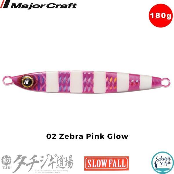 Major Craft Jigpara TJD-SLOW 180gr #02 Zebra Pink Glow - Image 1