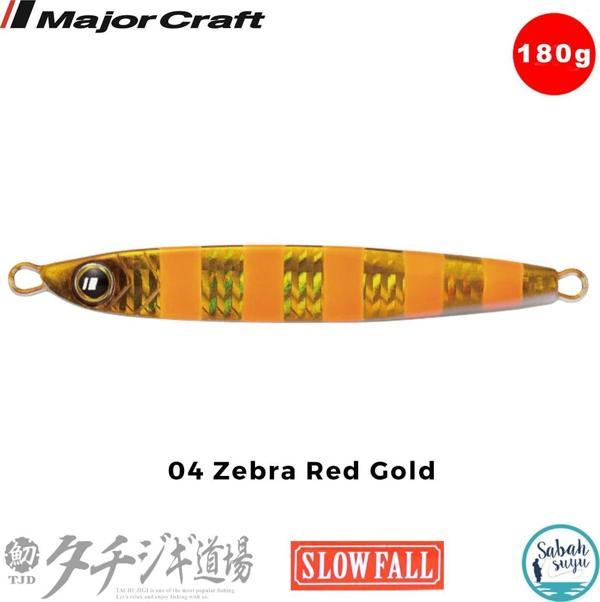 Major Craft Jigpara TJD-SLOW 180gr #04 Zebra Red Gold - Image 1