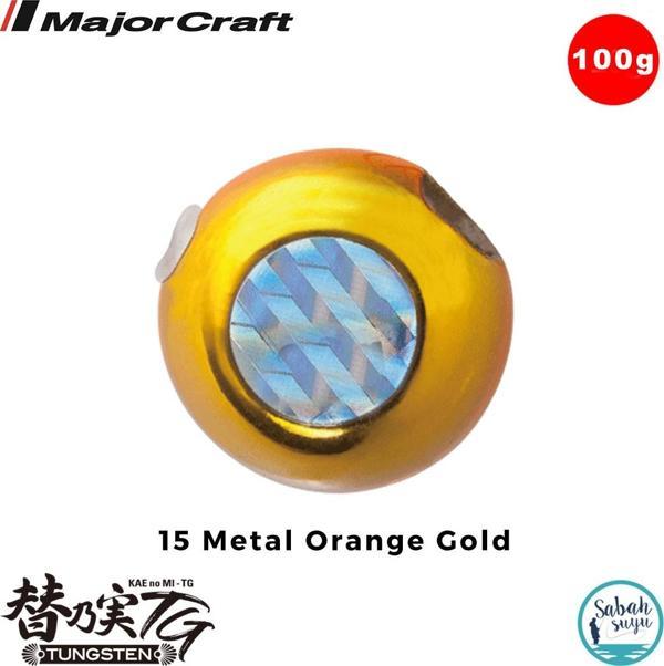 Major Craft TMTG-Head Tungsten Slider Tai Rubber Jig 100gr #15 Metal Orange Gold - Image 1