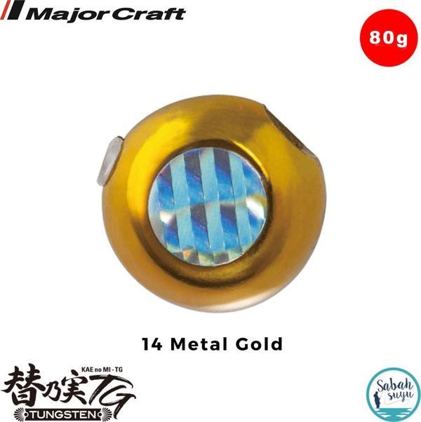 Major Craft TMTG-Head Tungsten Slider Tai Rubber Jig 80gr #14 Metal Gold - Image 1
