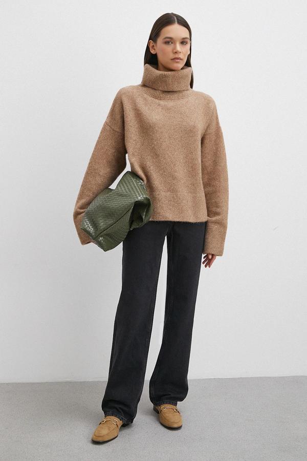 Yüksek Bel Boru Paça Jean Siyah - Image 1