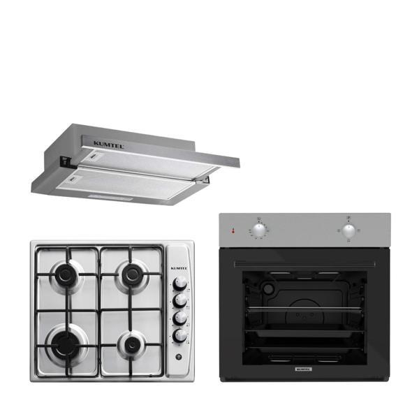 KUMTEL  Inox  Aspiratörlü Ankastre Set - Image 1