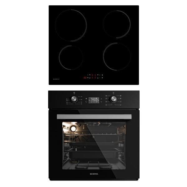 Kumtel 2'li Siyah İndüksiyonlu Ankastre Set (Fırın-Ocak) - Image 1