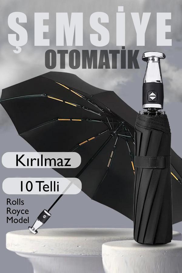 Kurtal Tam Otomatik Roll Royce Model Şemsiye 10 Fiber Tel Rüzgarda Kırılmaz Şemsiye - Image 1